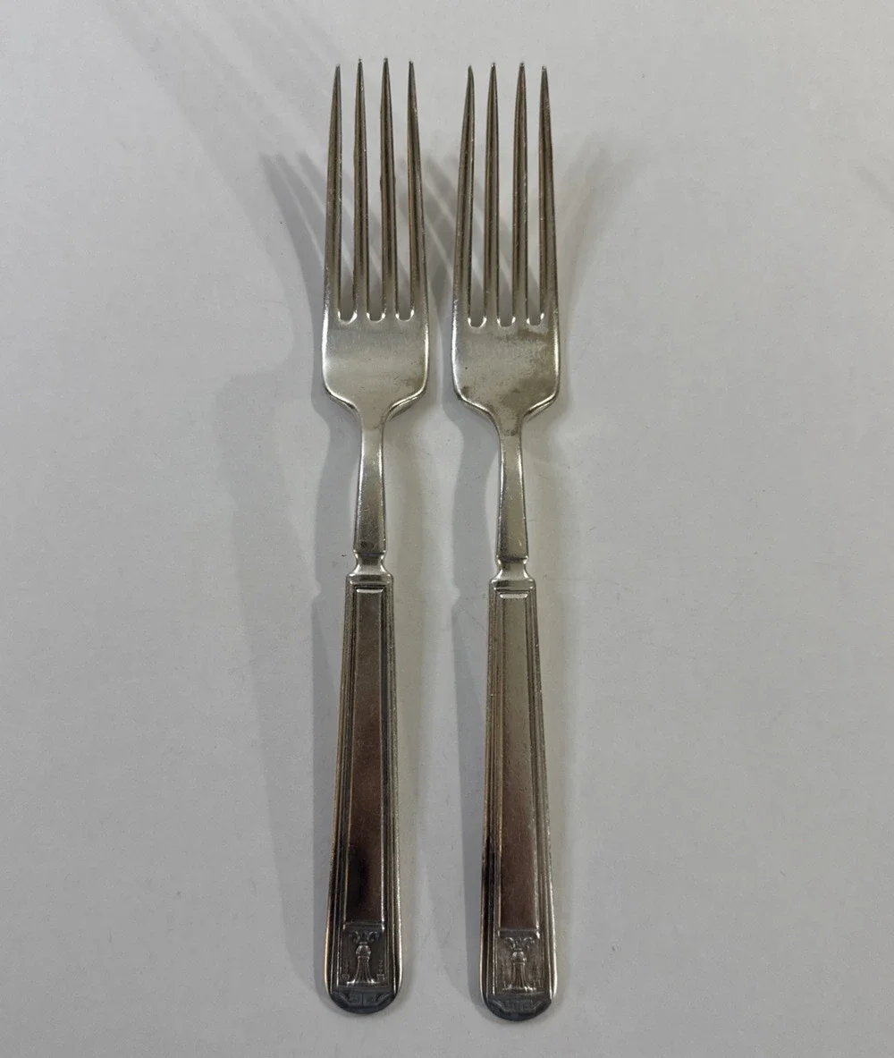 Vintage Holmes & Edwards Inlaid Silver Plate - 2 Dinner Forks - Century 1923